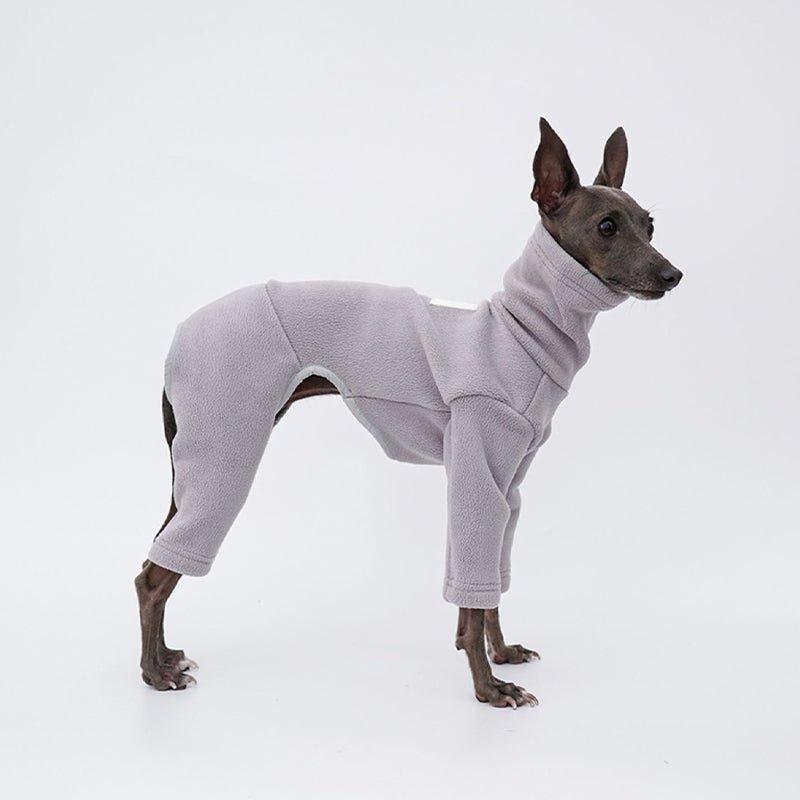 18:14Dog Fleece Onesie Turtleneck Loose Fit Whippet Greyhound XS to XXL Four-Leg Jumpsuit Iggy Winter Clothes | Koossa
